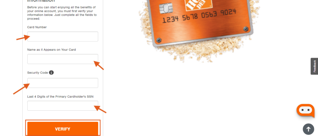 Home depot credit card registration page