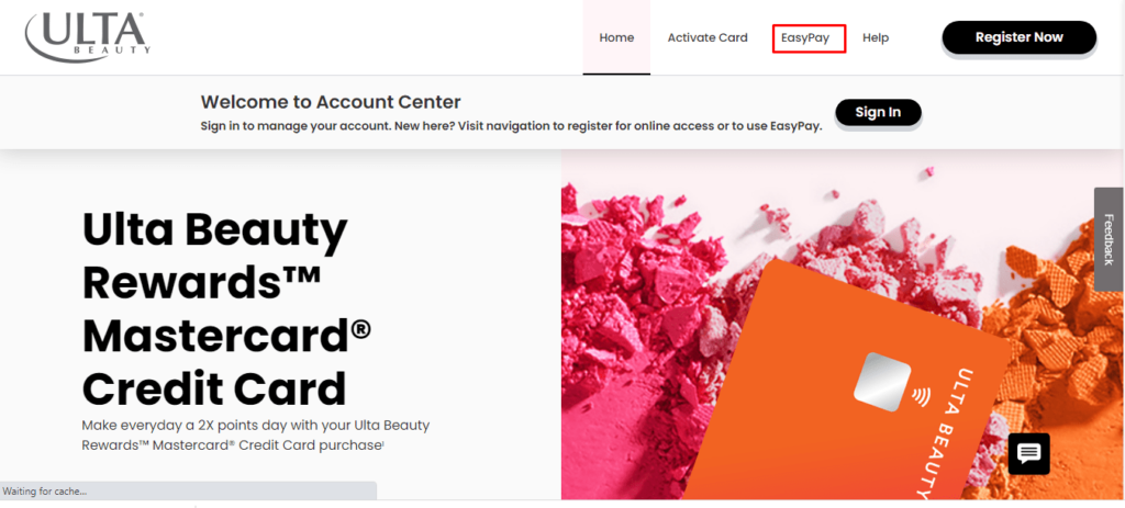 Ulta Beauty Rewards Credit Card Login Page